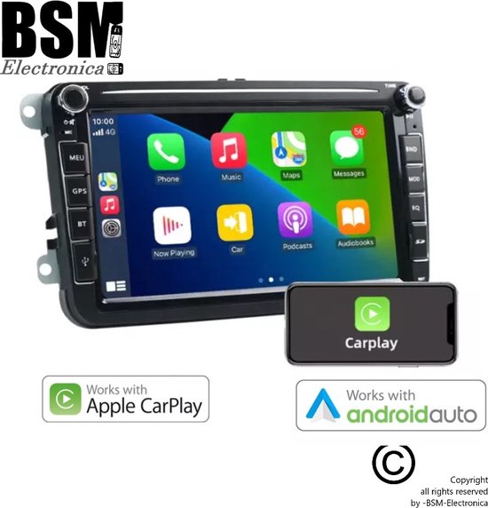 Volkswagen Auto radio Android 13 -8 inch- 2+32GB (Apple Carplay-Android Auto) Navigatiesysteem