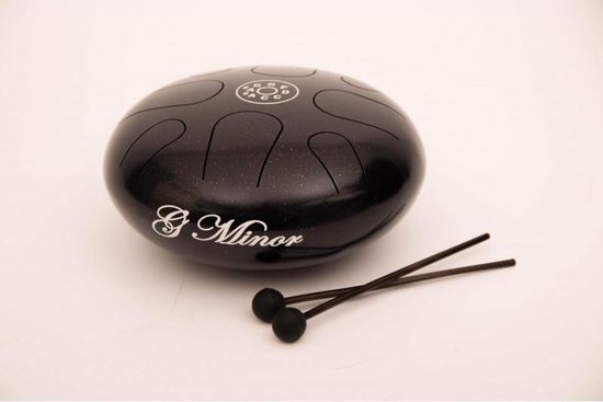 Happy Drum - G Minor - Zwart - Inclusief Opbergtas en Drumsticks - Hang drum - Tongue Drum