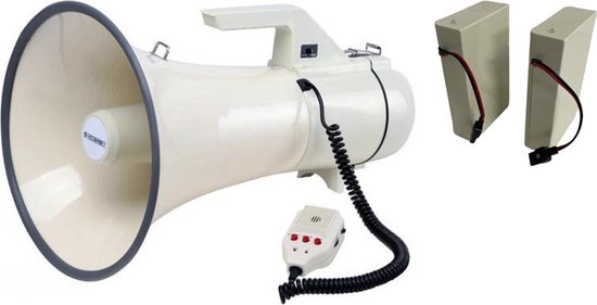 Megafoon XXL-100W met 2x oplaadbare accu's (MOONLIGHT)