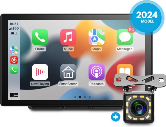 Nitel Navigatiesysteem Auto - 9 Inch - Touchscreen - Apple Carplay & Android Auto (Draadloos) - Autoradio - Inclusief Achteruitrijcamera