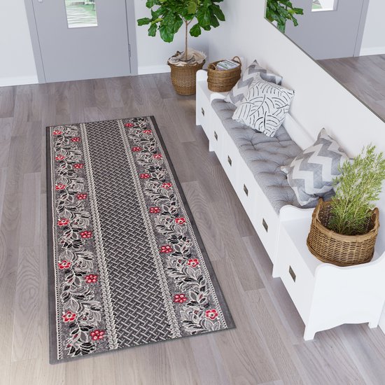 Tapiso Dream Tapijt Loper Grijs Gangloper Woonkamer Maat-  60x800