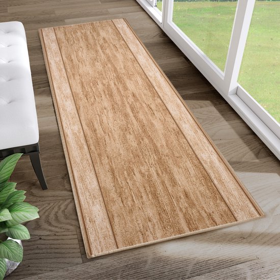 Tapiso Antislip Rubber Lichtbeige Gang Woonkamer Rubbermat Tapijt Maat- 100x950