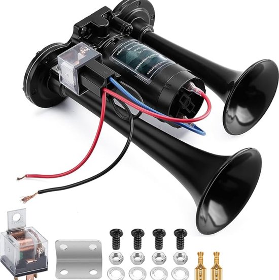 Blithe- Luchthoorn 12 Volt - Luchthoorn Met Compressor - Luchthoorn 150db - Super Luide Claxon - Claxon Kit - Voor Alle 12 V Voertuigen