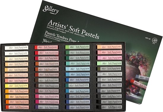 Gallery Soft Pastel Set, dikte 10 mm, l: 6,5 cm, diverse kleuren, 48stuks