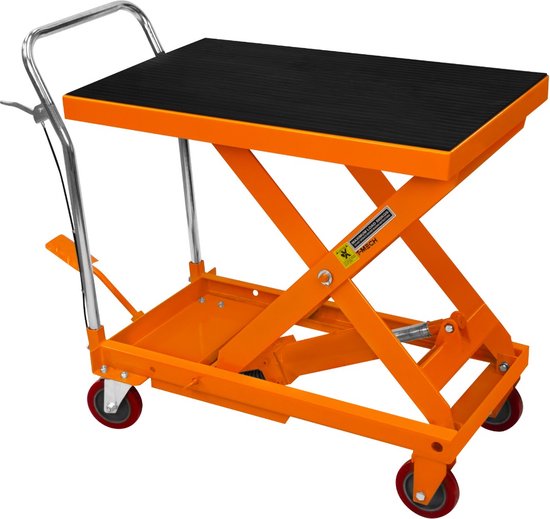 T-Mech Robuuste Hydraulische Heftafel - 500kg Capaciteit - 81cm x 51cm Platform - Verwijderbare Antislip Rubberen Mat - 4 Stevige Wielen - Moeiteloos Tillen & Precieze Controle - Robuuste Constructie