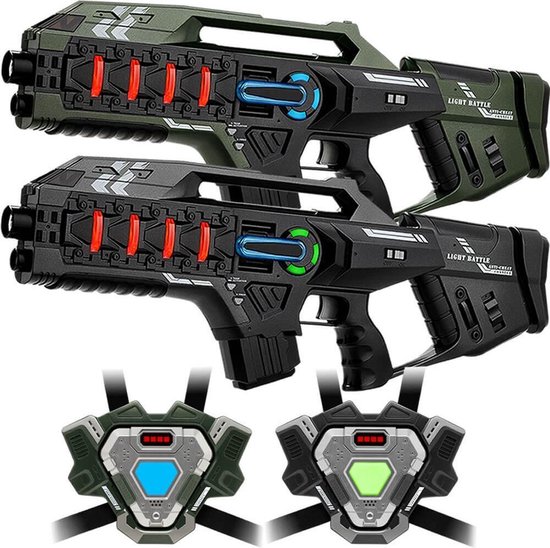 Light Battle Connect Mega Blaster lasergame set - 2 Laserguns + 2 Connect Vesten - Laser game met Anti-cheat functie! - 2 spelers