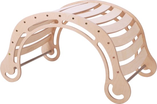 KateHaa Houten XXL Waldorf Rocker Naturel - Klimrek - Houten Montessori Speelgoed