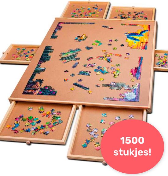 Puzzle - Puzzelbord - 4 Lades - Voor 1000 stukjes - Houten - Tafel - Plank - Map - Portapuzzle - Plaat