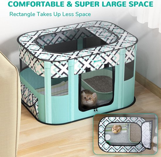 Draagbare puppy box opvouwbare hondenbox upgrade huisdier oefening kennel tent voor puppy hond kat konijn, geweldig voor binnen buiten reizen gebruik met gratis draagtas
