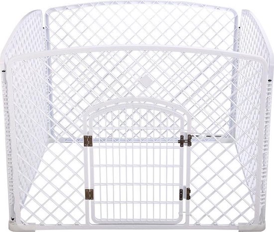 Topmast puppyren playpen |  Kunststof | Wit 100 * 100 * 75 cm hoog