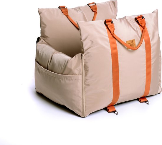 Dogs&Co Luxe Honden autostoel Royal+ TAUPE Waterproof