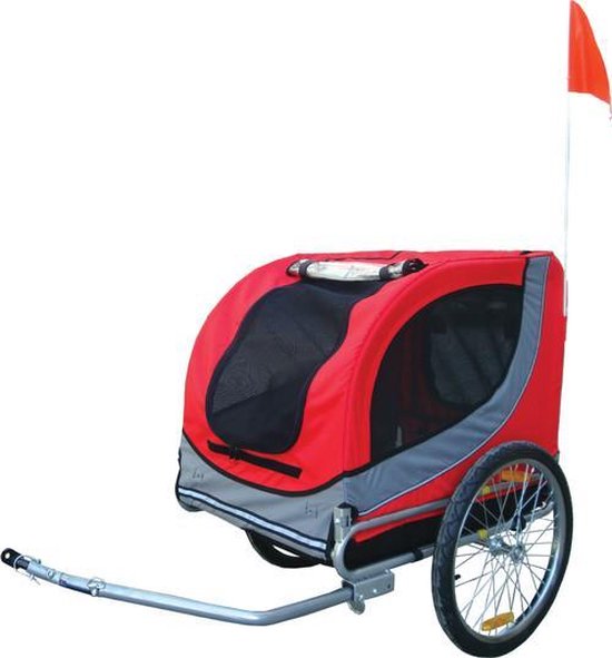 Fietskar Runner 2 rood/grijs 80 x 70 x 90 xm tot 40 kg