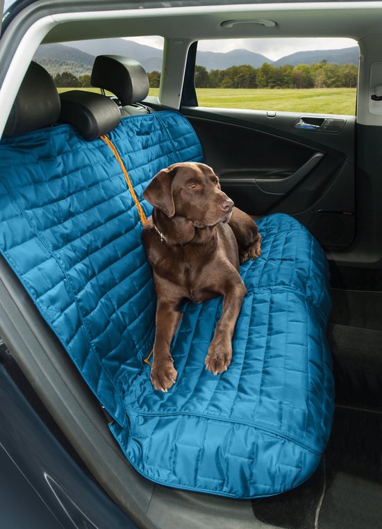 Kurgo - Loft Bench Seat Cover - Coastal Blue/Charcoal with Orange trim