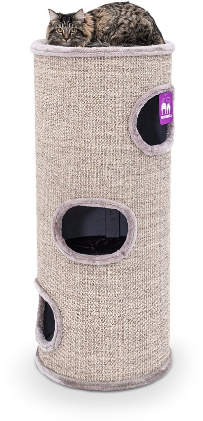 Petrebels Dome 110 Krabton voor katten - Cappuccino - Ø 45 x 110 cm - stabiel