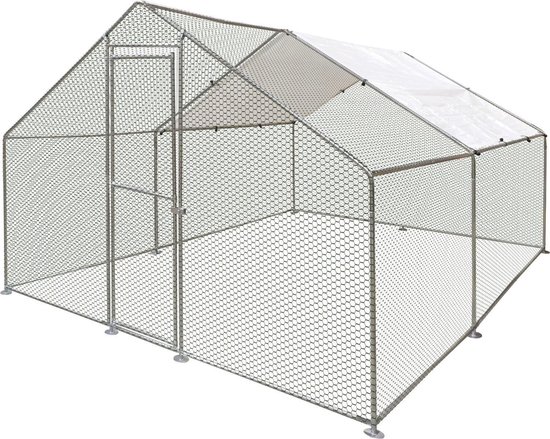Kippenren Doerak, gegalvaniseerd 12 m² - 4 x 3 x 2 m