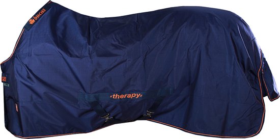 Bucas Deken Therapy Turnout 150gr Donkerblauw-oranje - 175