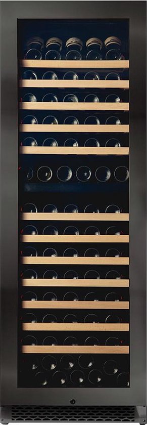 Pevino NG 180 - Wijnklimaatkast 2 zones - 150 fl. - Zwart stalen front