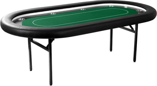 Tournament Deluxe Pokertafel met LED groen - 243 cm x 105 cm x 76 cm - 2 tot 10 spelers - speedcloth