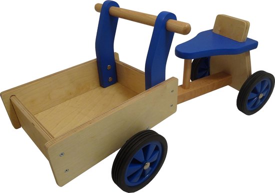 Playwood - Houten bakfiets blauw met 4 wielen