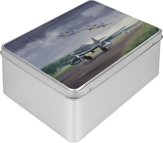 Thijs Postma - TP Aviation Art - Puzzel - 1000 stukjes - Messerschmitt Me 262 Krijgt Bezoek Van P-51 Mustangs