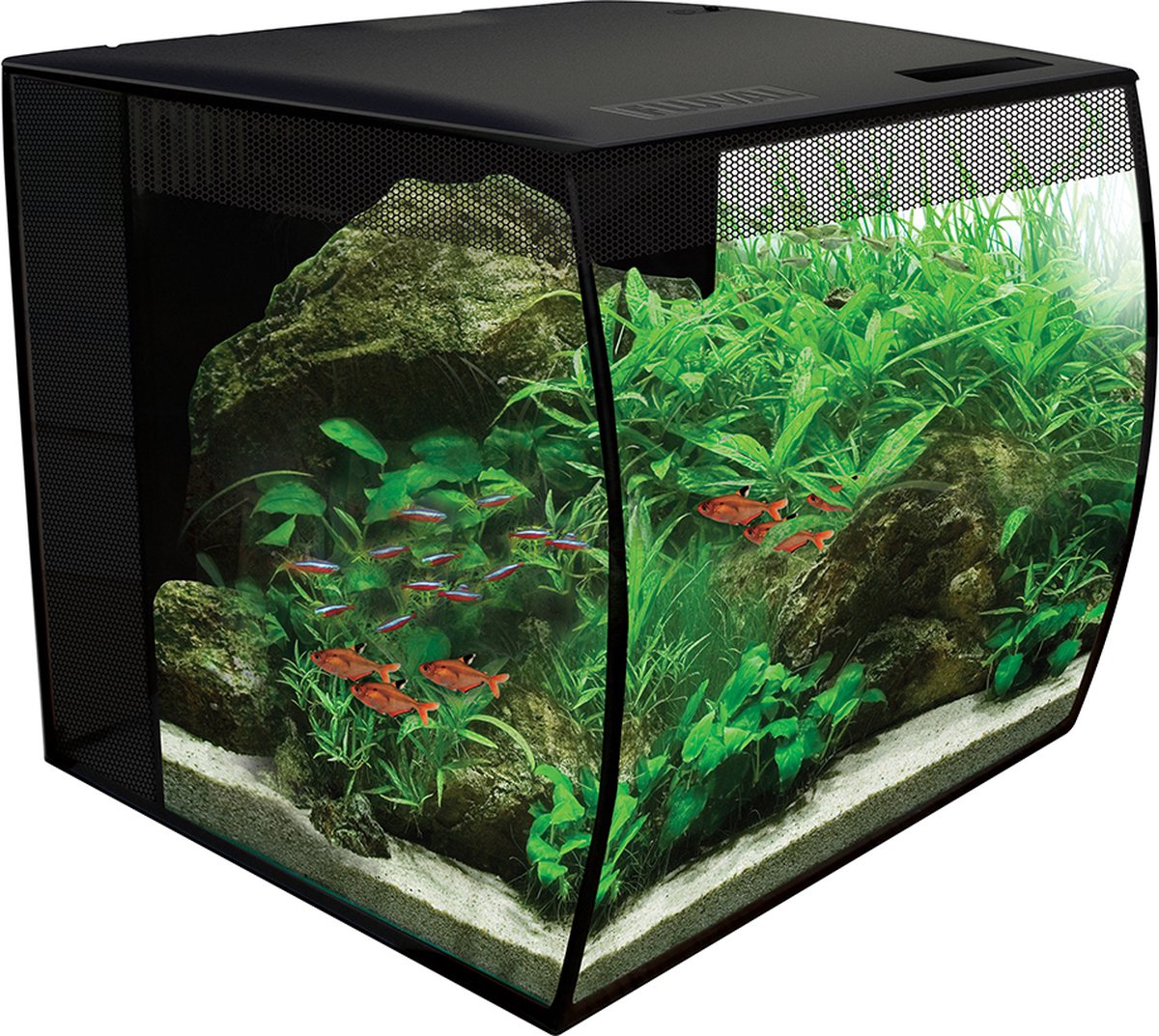 Fluval - Aquarium - Vissen - Fluval Flex Aquarium Zoetwaterkit 34l - 35x33x33cm Zwart - 1st