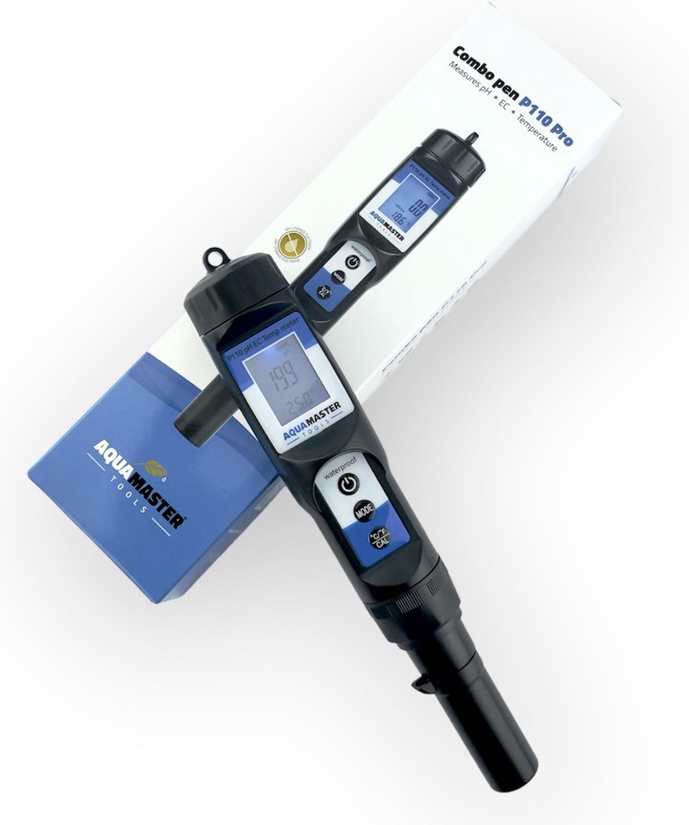 Aqua Master Tools P110-Pro PH / EC Combi meter - ijkvloeistoffen inbegrepen - De perfecte meter voor vloeistofmetingen