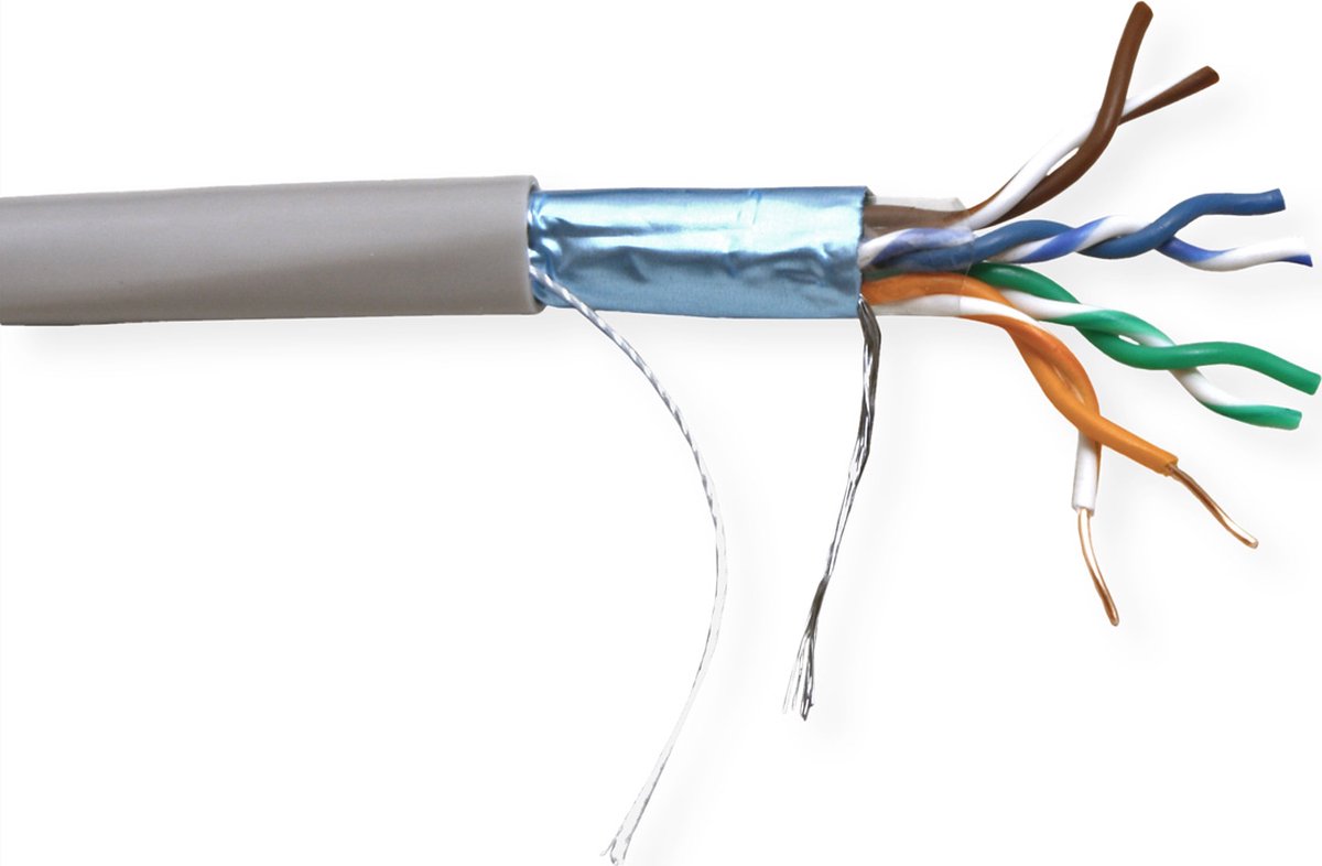 VALUE FTP kabel Cat.5e (Class D), massief, grijs, 300 m