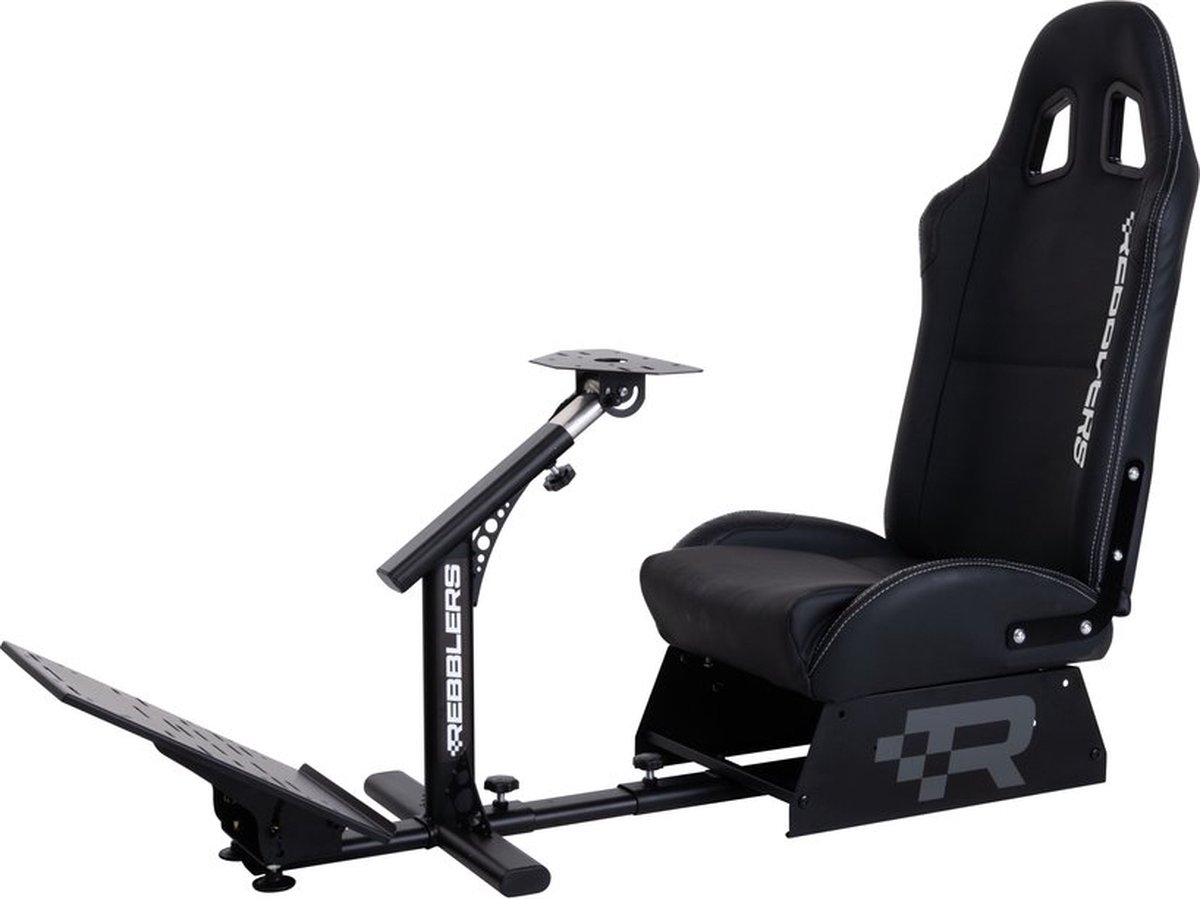 Rebblers GT - Premium universele Race simulator standaard met stoel (Zwart)