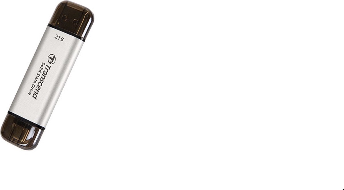 TRANSCEND TS2TESD310S ESD310S EXTERNAL SSD, 2TB, USB 10GBPS, TYPE C/A, SILVER