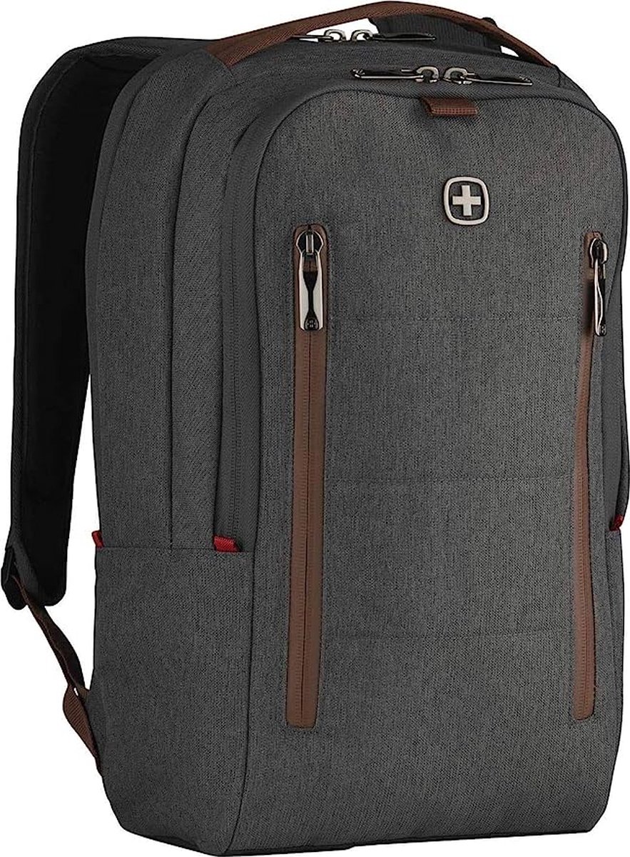 CityUpgrade rugzak laptop 16 inch met schoudertas, notebook t/m 16 inch, tablet t/m 12 inch, 15 l, dames heren, zakelijk uni school reizen, alloy (grijs)