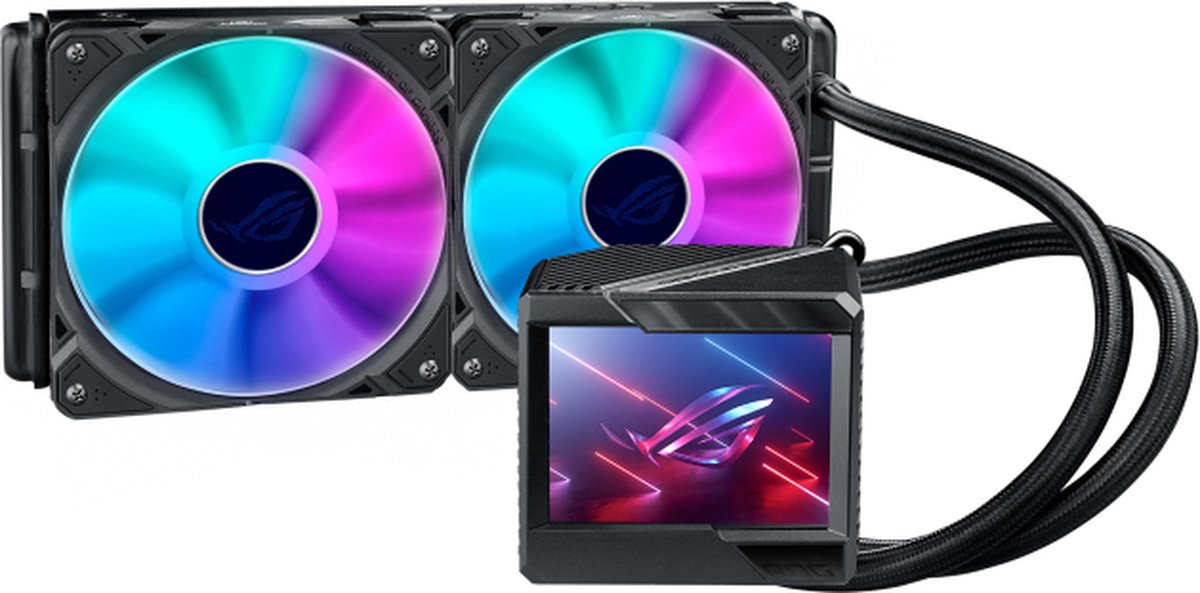 Asus ROG RYUJIN II 240 ARGB - Vloeistofkoelsysteem processor afmeting radiator: 240 mm - (voor: Intel LGA 1700, 2011, 2011-3, 2066 - AMD AM4) - 2 x 120 mm RGB Fans - zwart