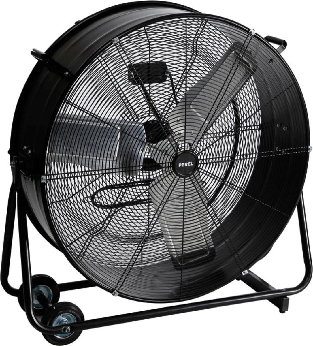 Perel Vloerventilator - Drum - Metaal - Ø 75 Cm - Zwart