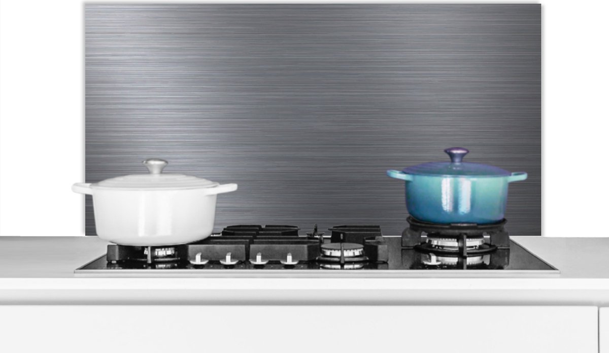 Spatscherm Keuken - Kookplaat Achterwand - Spatwand Fornuis - 100x50 cm - Een afbeelding van ijzer als achtergrond - Aluminium - Wanddecoratie - Muurbeschermer - Hittebestendig