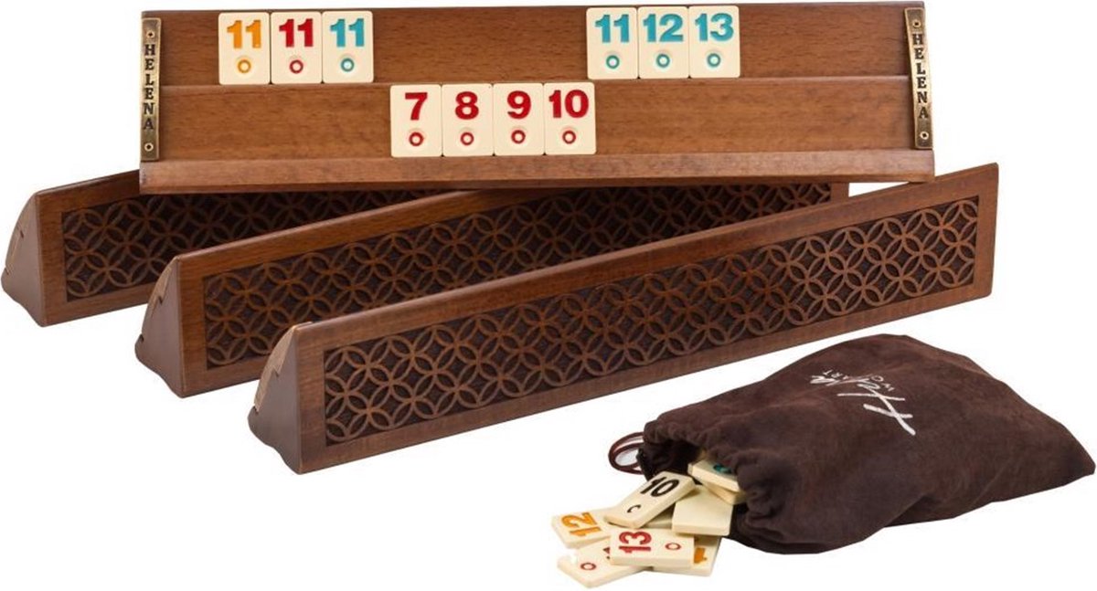 Handgemaakte Rummy Speelset - Okey - Luxe uitgave - Inclusief Tas - Rummi