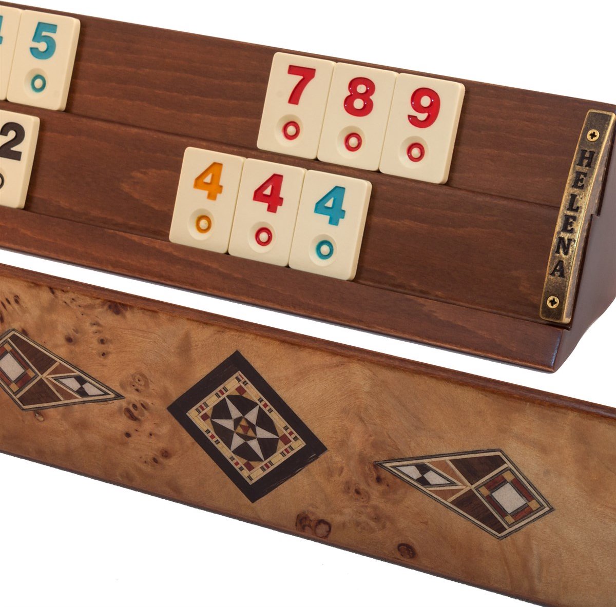 Handgemaakte rummy speelset - Okey - 100% Hout - Luxe uitgave - Inclusief tas - Rummi