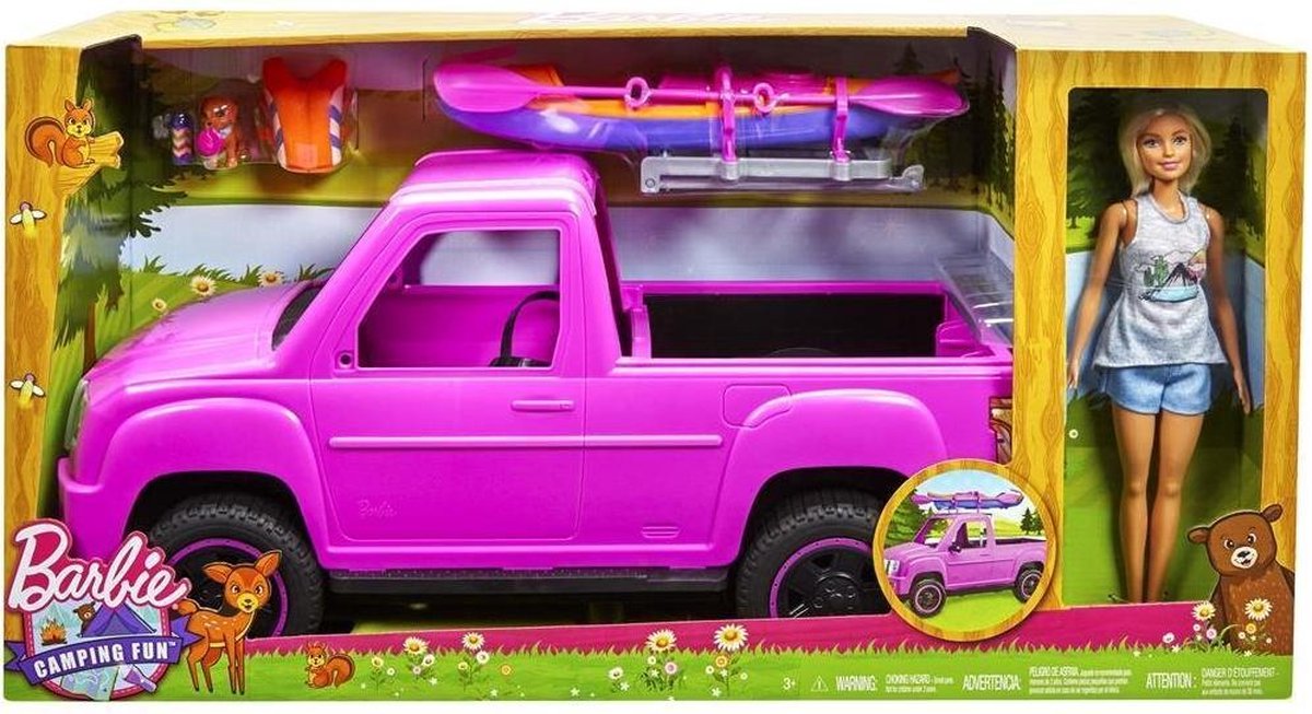 Barbie Camping Fun Pick-Up met Pop + Accessoires