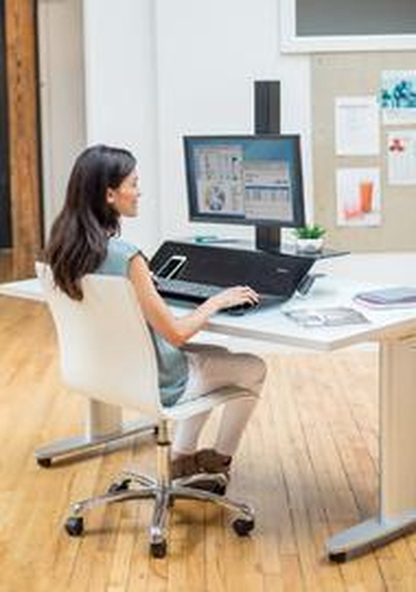 Zit-Sta werkplek Fellowes Lotus VE zwart voor één monitor