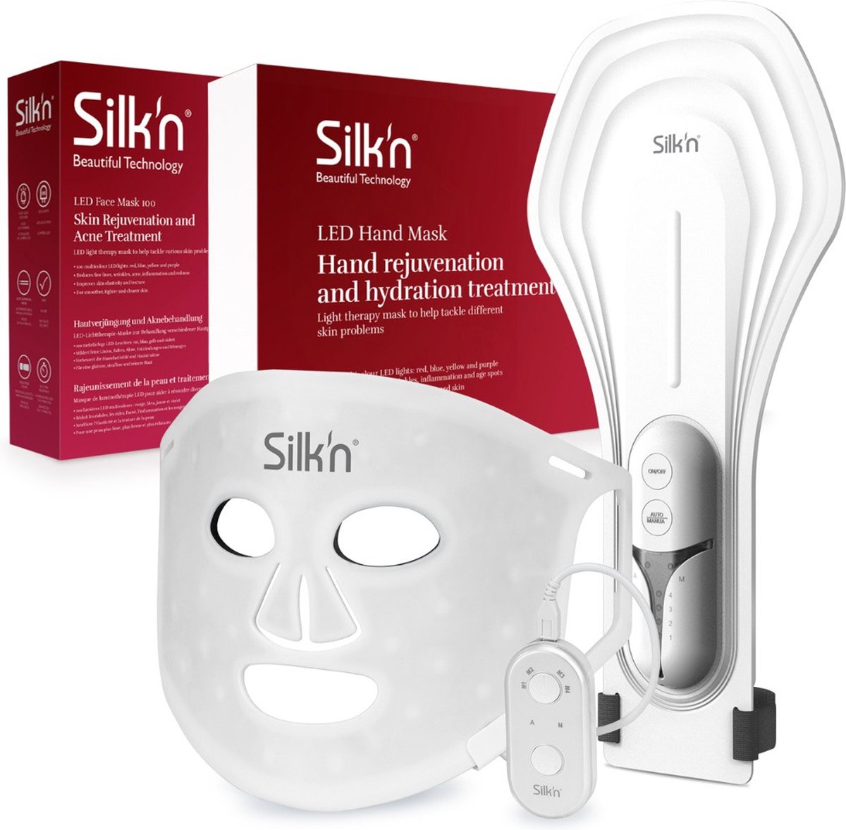 Silk'n geschenkset- LED Gezicht & Hand masker bundle - Wit
