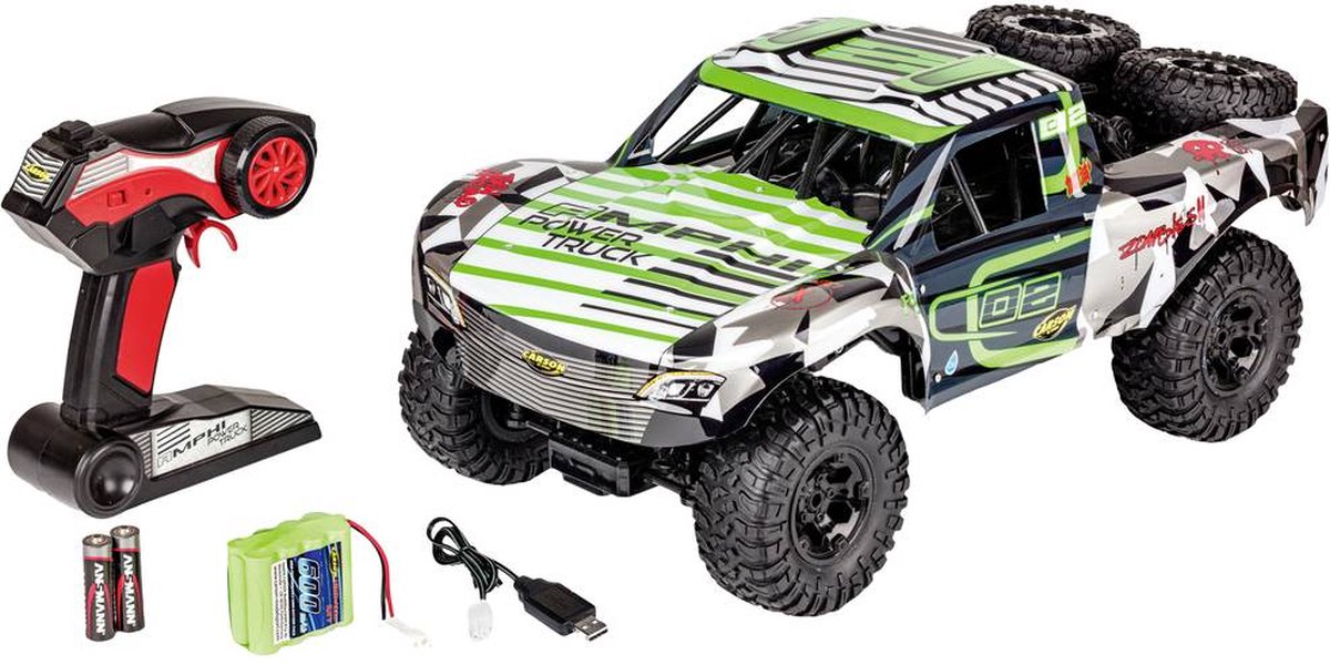 Carson RC Sport Amphi Power Truck Groen Brushed 1:10 RC auto Elektro Short Course 4WD RTR 2,4 GHz