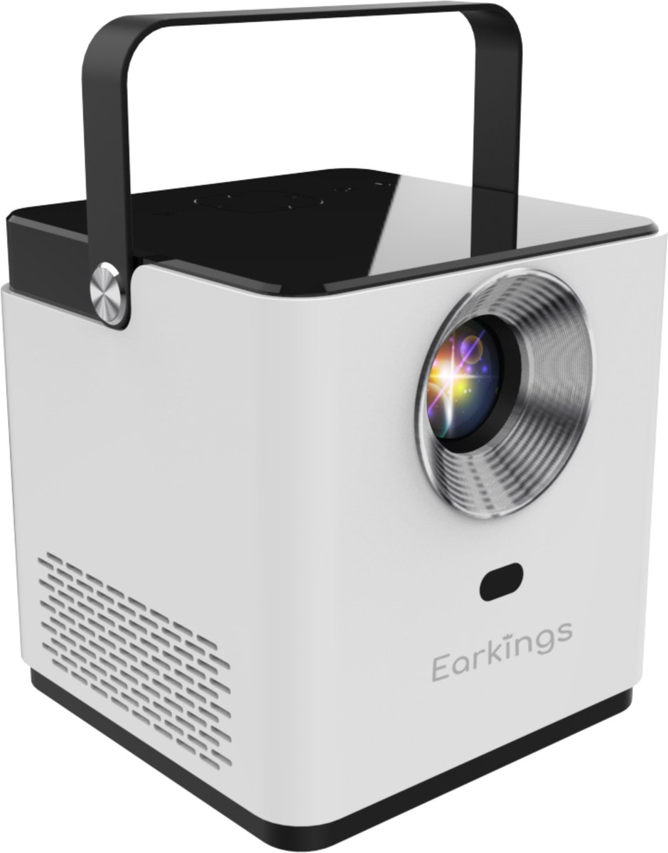 Earkings Beamer - Projector inclusief Afstandsbediening - Stream vanaf je Telefoon - Mini Beamer Wit met Android Apps