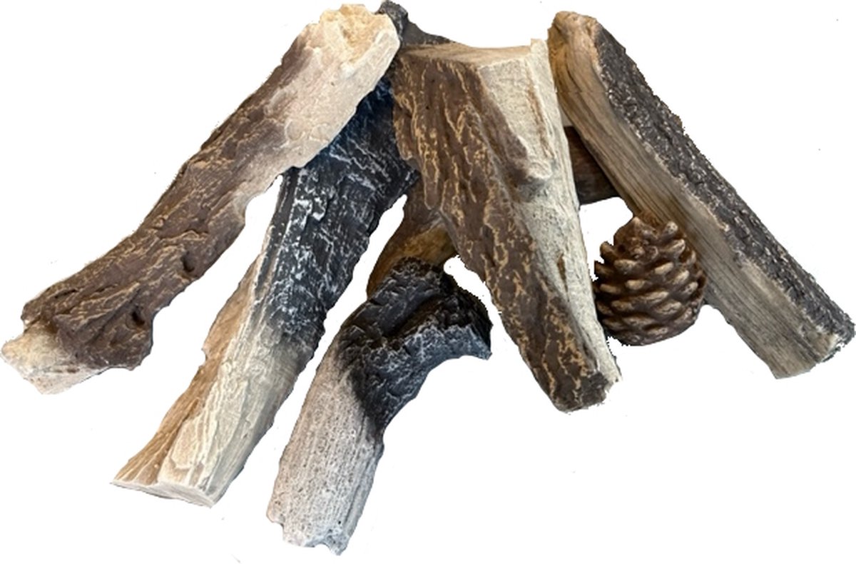 Brulo - Nephout - sfeerhaard - gashaardblokken - 7 delige set - realistisch - NL geproduceerd -cement