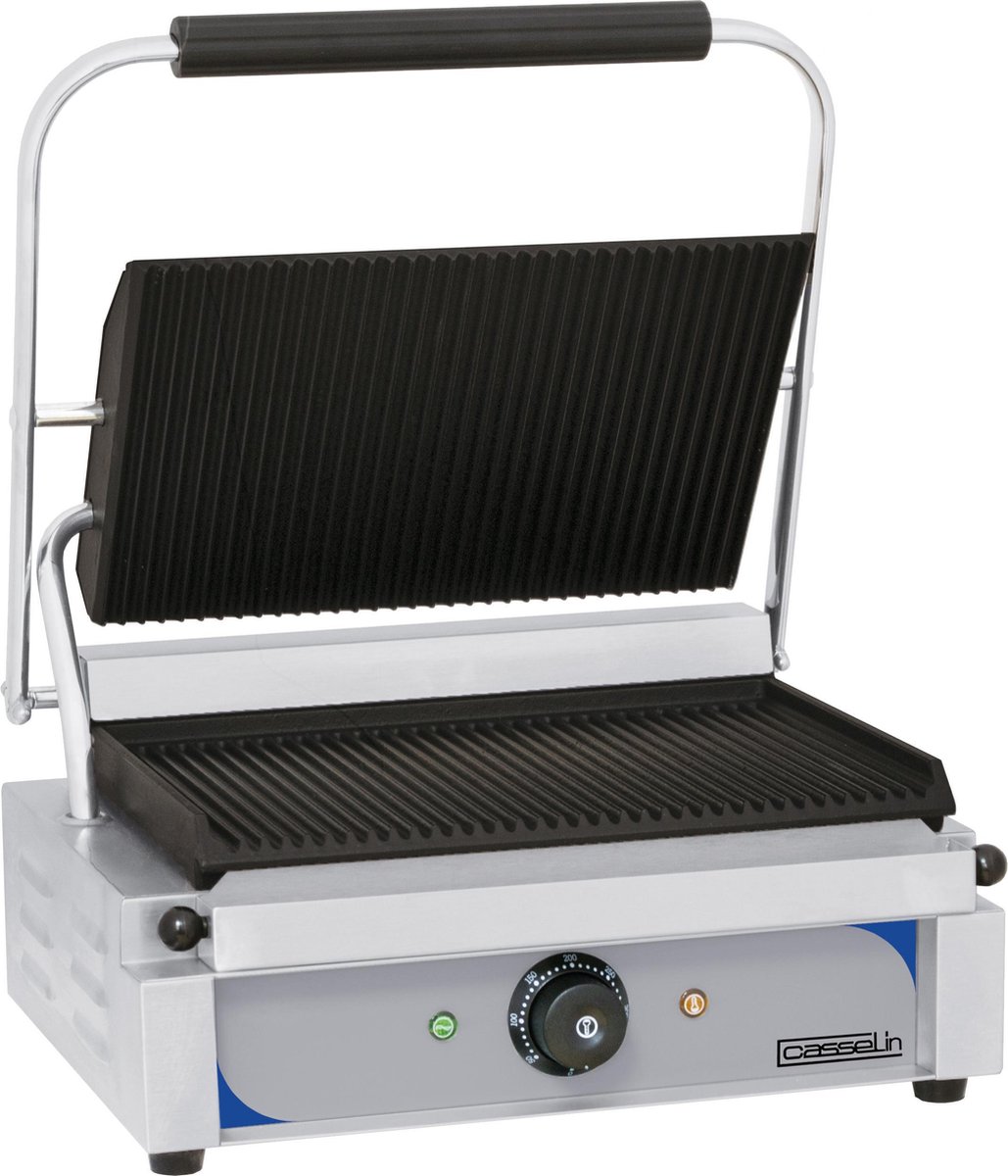 Casselin® Professionele Contactgrill met Groeven - Horeca Kwaliteit - 41 x 37 x 20 cm