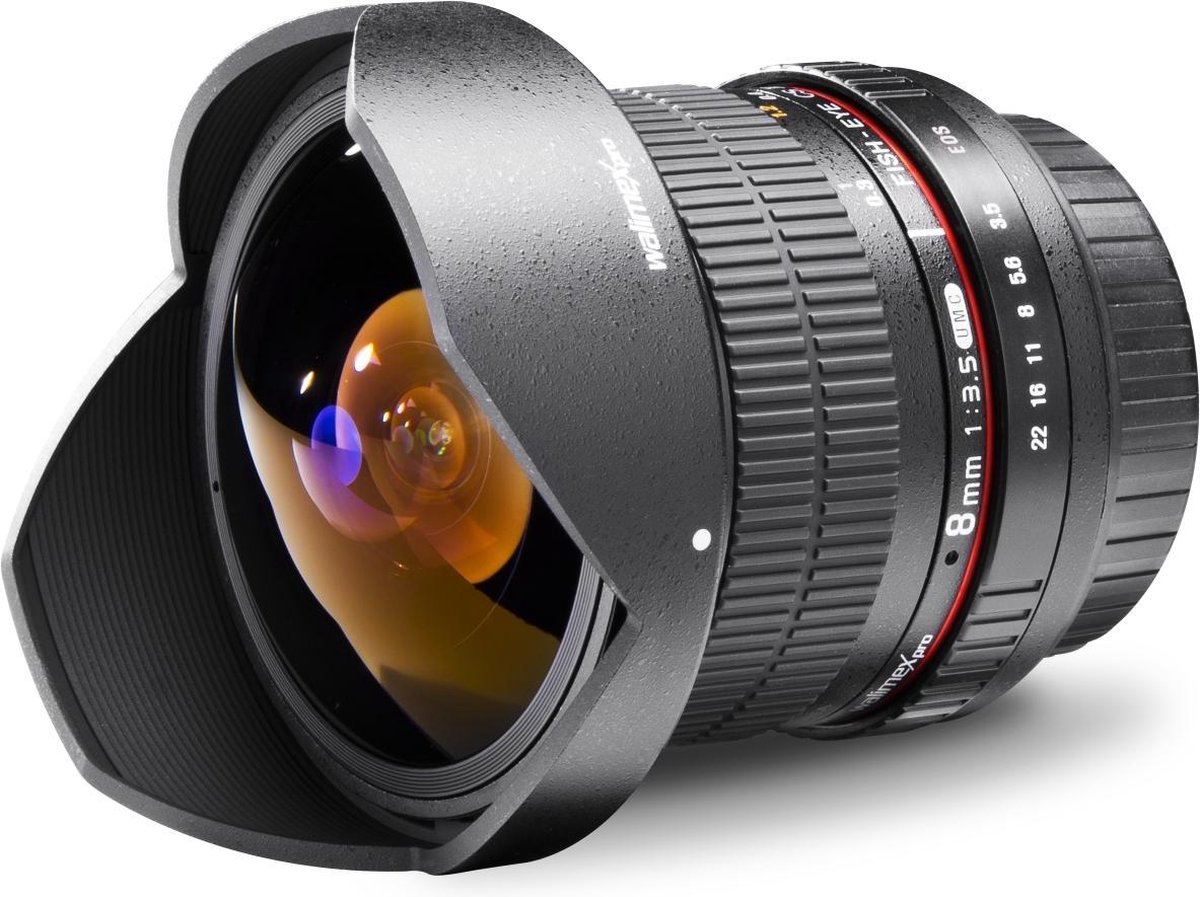 Walimex 8/3.5 Fish-Eye II AE SLR Zwart