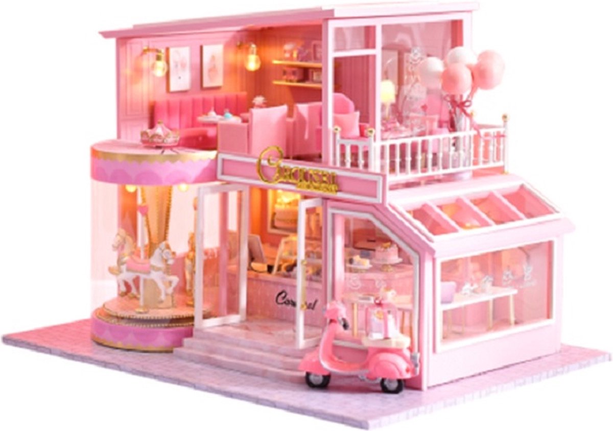 Miniatuurhuisje - bouwpakket - Miniature restaurant - Carousel - Diy House