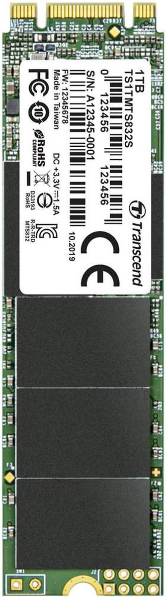 Transcend 832S 1 TB SATA M.2 SSD 2280 harde schijf M.2 SATA 6 Gb/s Retail TS1TMTS832S