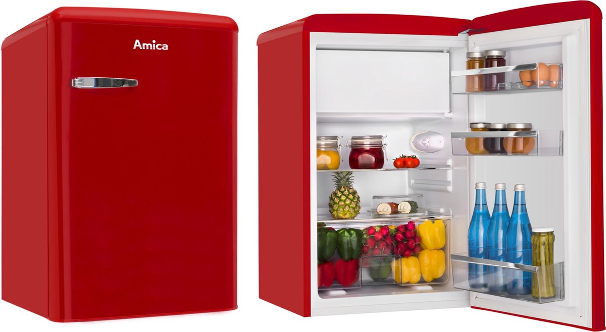 Amica AR1112R - Retro Tafelmodel Koelkast - Rood