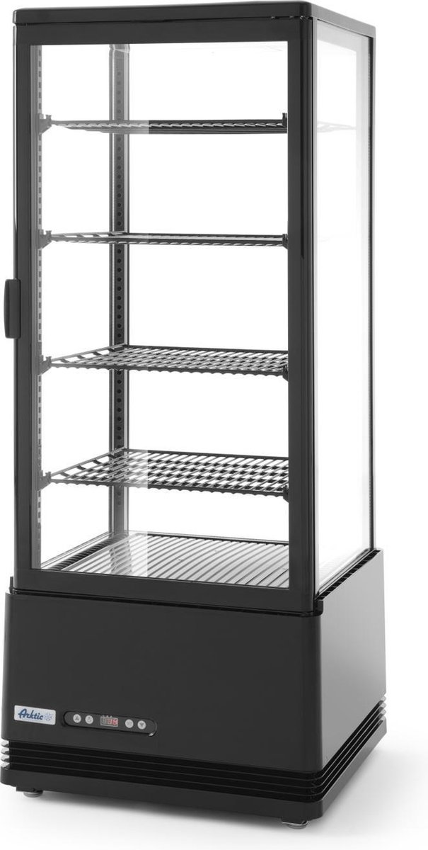 Arktic Koelvitrine Tafelmodel - Professionele Buffetvitrine - Horeca Koelkast Glazen Deur - 98 Liter - Zwart