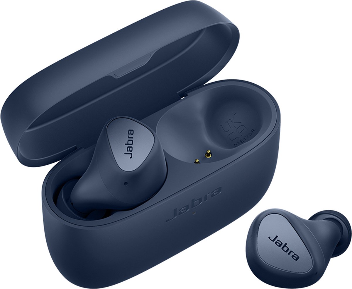 Jabra Elite 4 - Draadloze Oordopjes met Active Noise Cancelling - Bluetooth 5.2 Multipoint - 28 uur batterij - Blauw