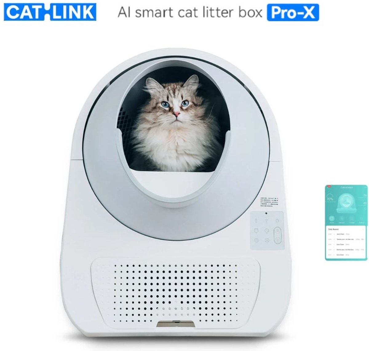 Catlink Scooper Pro X Luxury - Zelfreinigende Kattenbak met Wi-Fi & APP bediening - Kleur Wit
