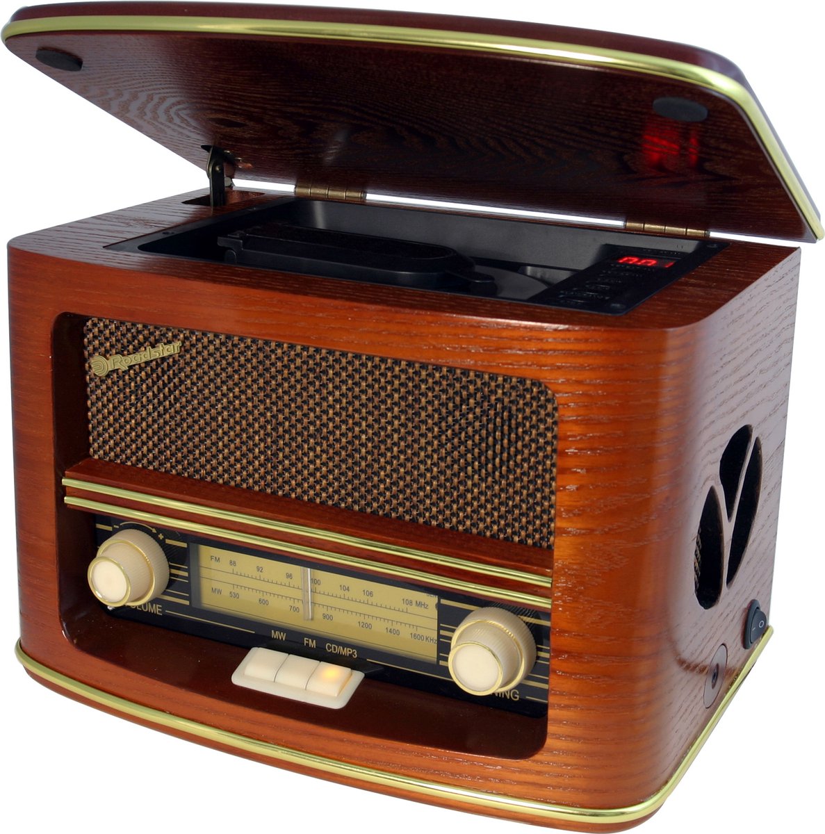 Roadstar HRA1500 UEMP Vintage Houten Hifi System - FM Radio, CD speler en USB